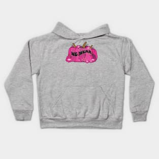 In October We Wear Pink flower groovy Breast Cancer Awareness Ribbon Cancer Ribbon Cut Kids Hoodie